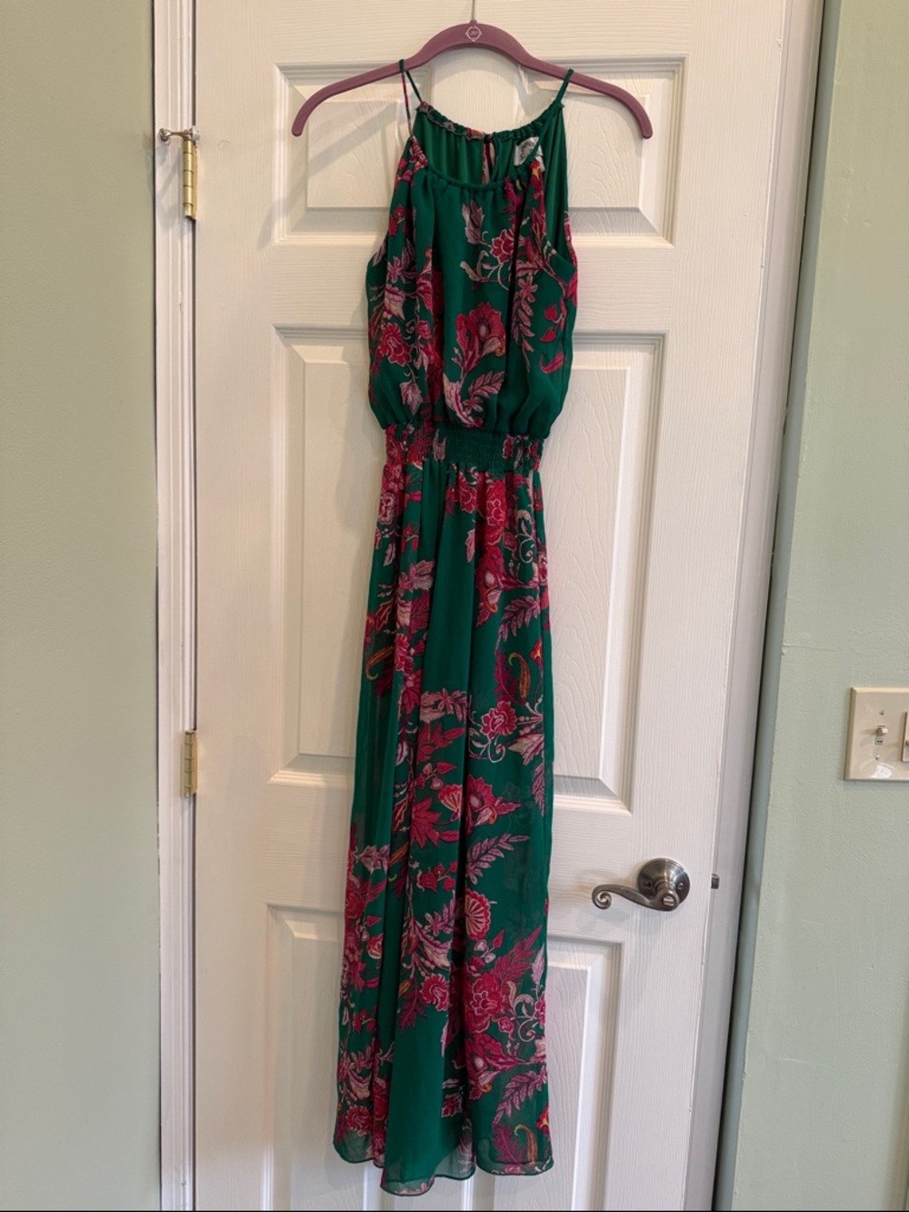 Sweet Storm floral jumpsuit - green & pink S